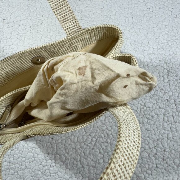 Esprit 1990s Y2K Vintage Raffia Mini Tote Bag Magnetic Closure Cottagecore - Picture 9 of 9